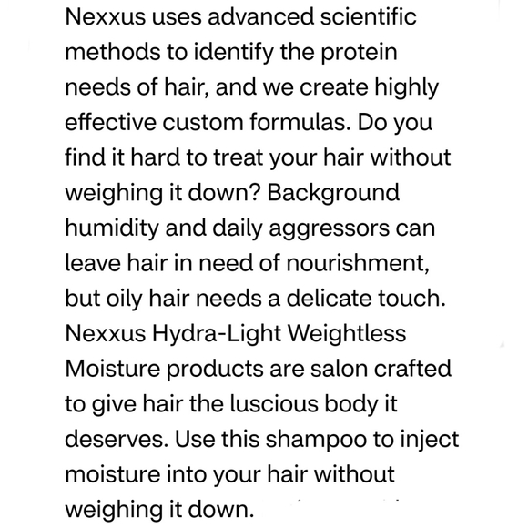 💚2/$20 Nexxus Hydra-Light Weightless Moisture Shampoo - Picture 7 of 8
